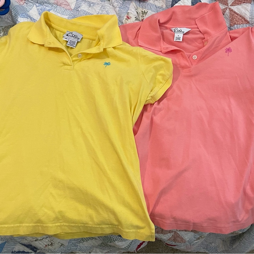 2 Lilly Pulitzer Polos Size Medium Yellow & Salmon